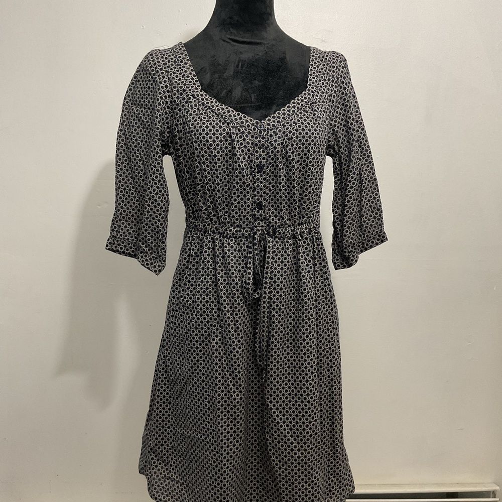 Old Navy Blue and White Buttoned Tie Front Sundress